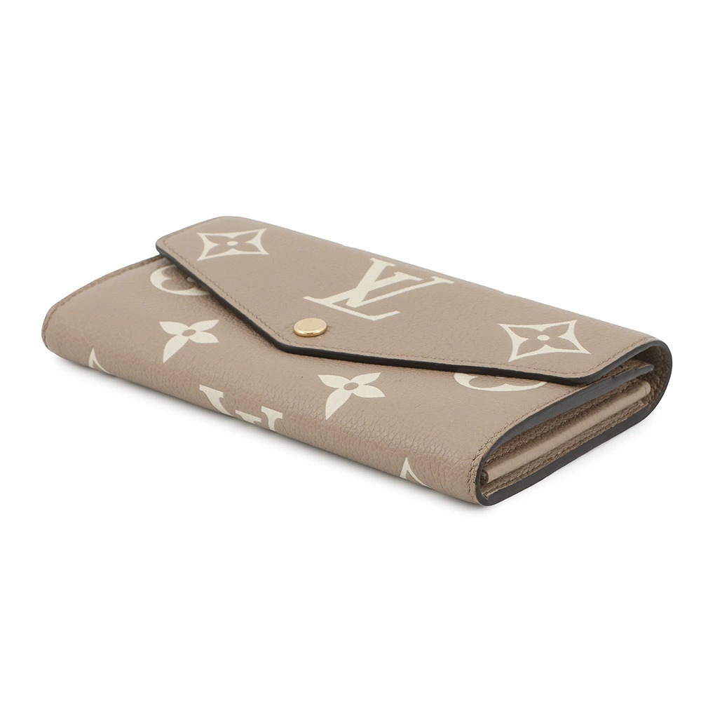 Louis Vuitton Tourterelle Sarah Monogram Empreinte Long Portefeuille Wallet NM
